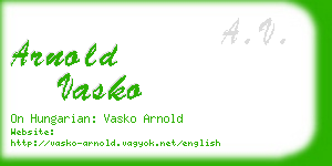 arnold vasko business card